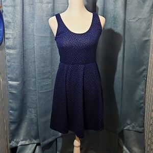 Copper Key Navy Blue and White Sleeveless Sundress - Size Small - EUC